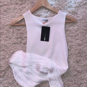FashionNova floor length fringe top